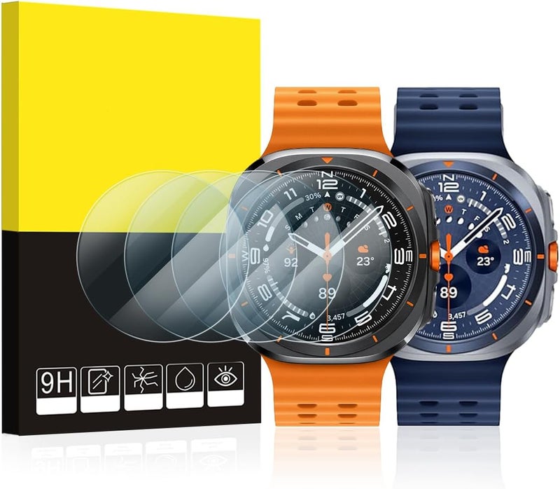 SPGUARD 4 Pack for 2025/2024 Galaxy Watch Ultra 47mm Screen Protector, Tempered Glass, 9H Hardness, Anti Scratch, Bubble Free for Samsung Galaxy Watch Ultra 7 47mm(NOT for Others Models) - Image 1
